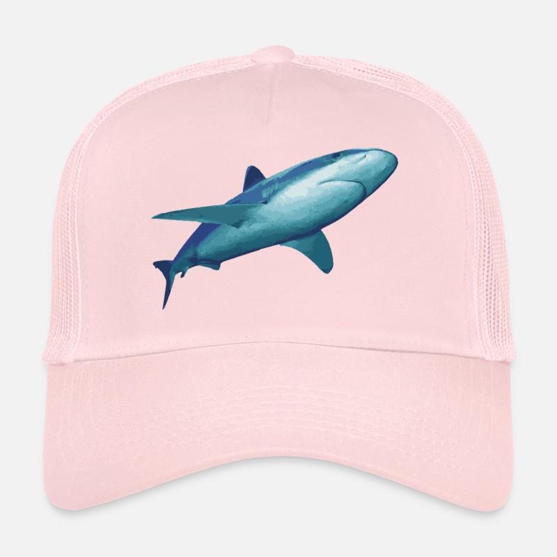 Requin - Casquette trucker  - rose pâle