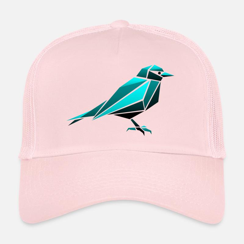 Spatz Vogel Origami Polygon - Trucker Cap - Hellrosa