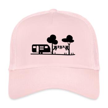 5 Paar Socken Camping Design - Trucker Cap - Hellrosa - Vorne