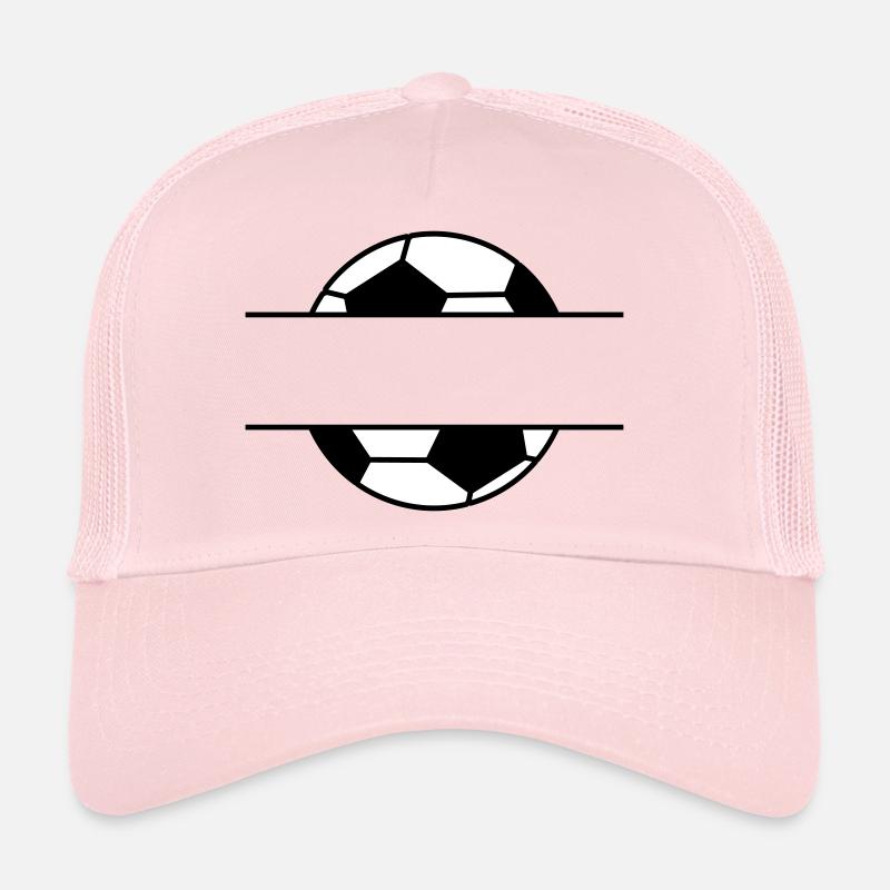 Fußball Namensschild mit Wunschname - Trucker Cap - Hellrosa