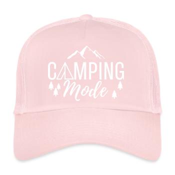 Camping Mode Weiß - Trucker Cap - Hellrosa - Vorne
