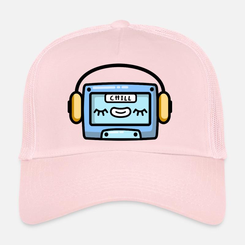 Chillendes Musik Tape mit Kopfhörer Trucker Cap