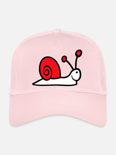 Snail Shell Cute Cute Happy Cool - Trucker Cap - pale pink - Front