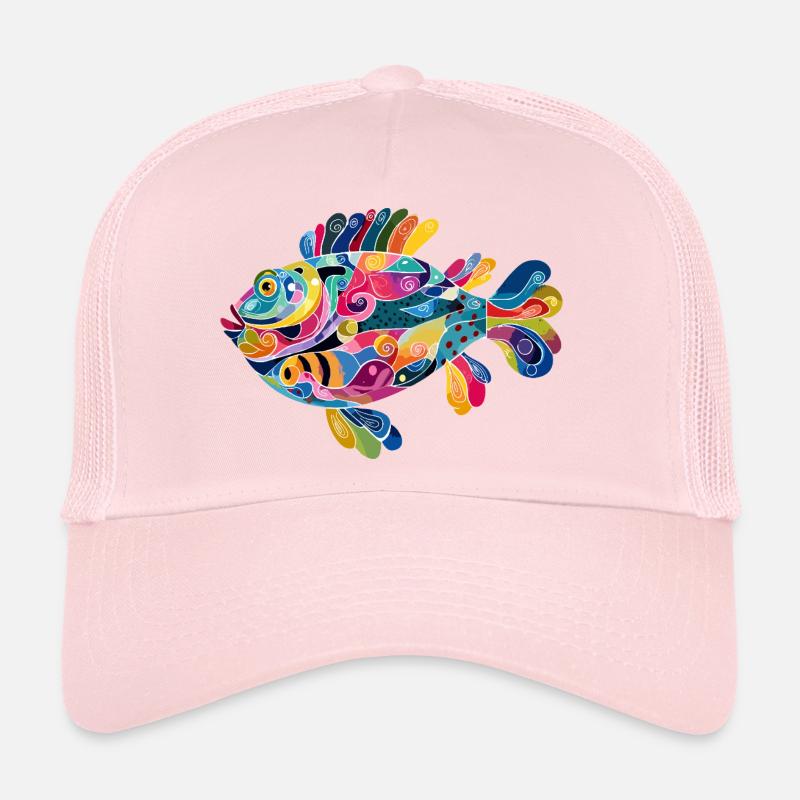Bunter Abstractfisch Spiralen Trucker Cap