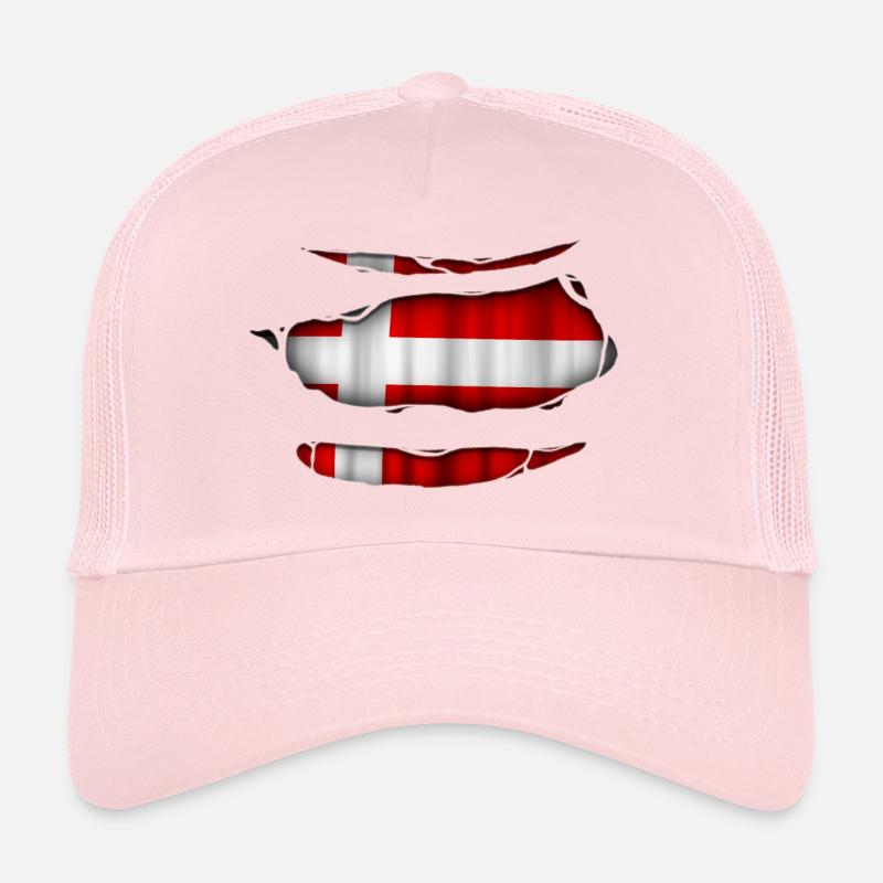 Dänemark Flagge Aufgerissen 017 Trucker Cap