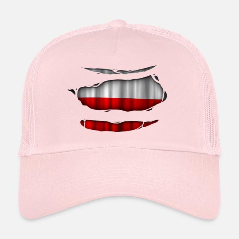 Poland flag torn 017 Trucker Cap