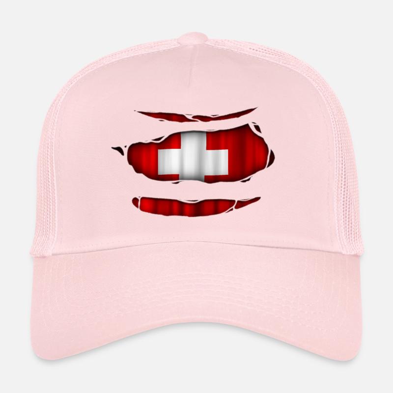 Suisse Drapeau Ripped 017 Casquette trucker 