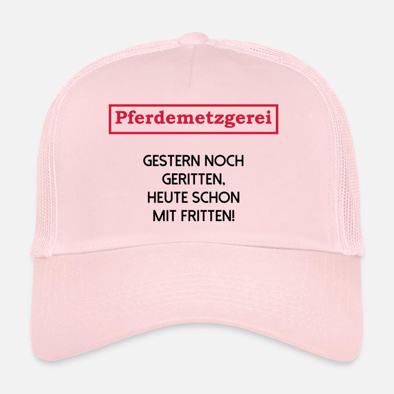 Pferd gestern noch geritten heute mit Fritten - Trucker Cap - Hellrosa