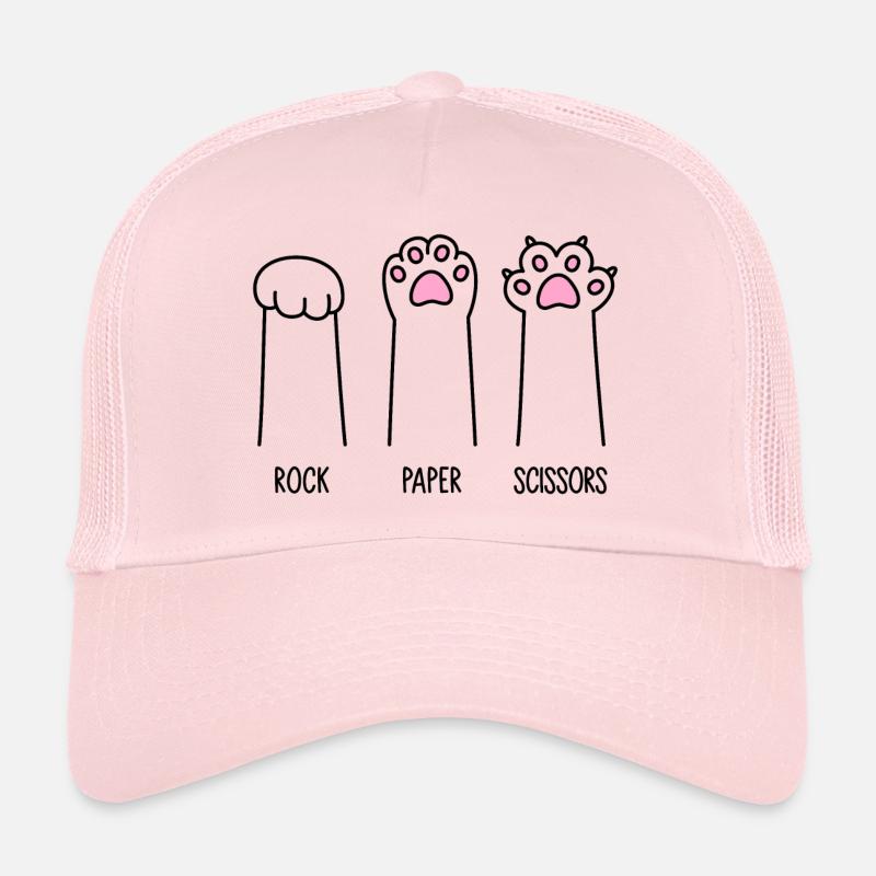 Rock Paper Scissors - Trucker Cap - pale pink