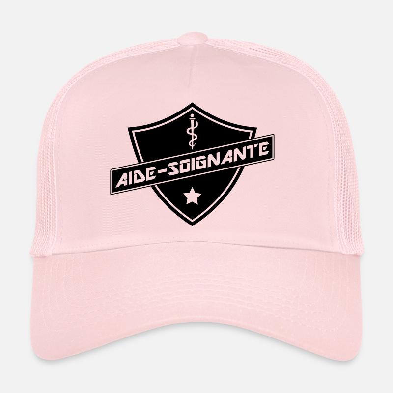 blason aide-soignante - Casquette trucker  - rose pâle