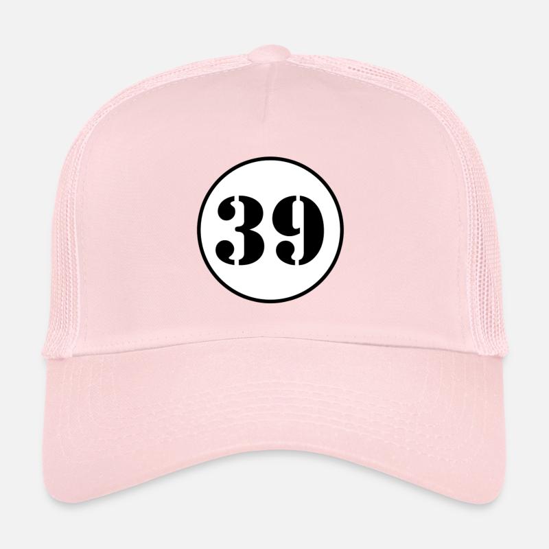 NUMBER 39 thirty nine birthday gift - Trucker Cap - pale pink