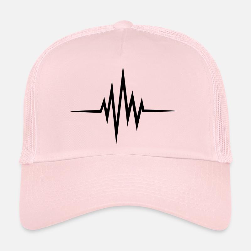Puls Frequenz, Herzschlag, Herzfrequenz, Musik, DJ - Trucker Cap - Hellrosa