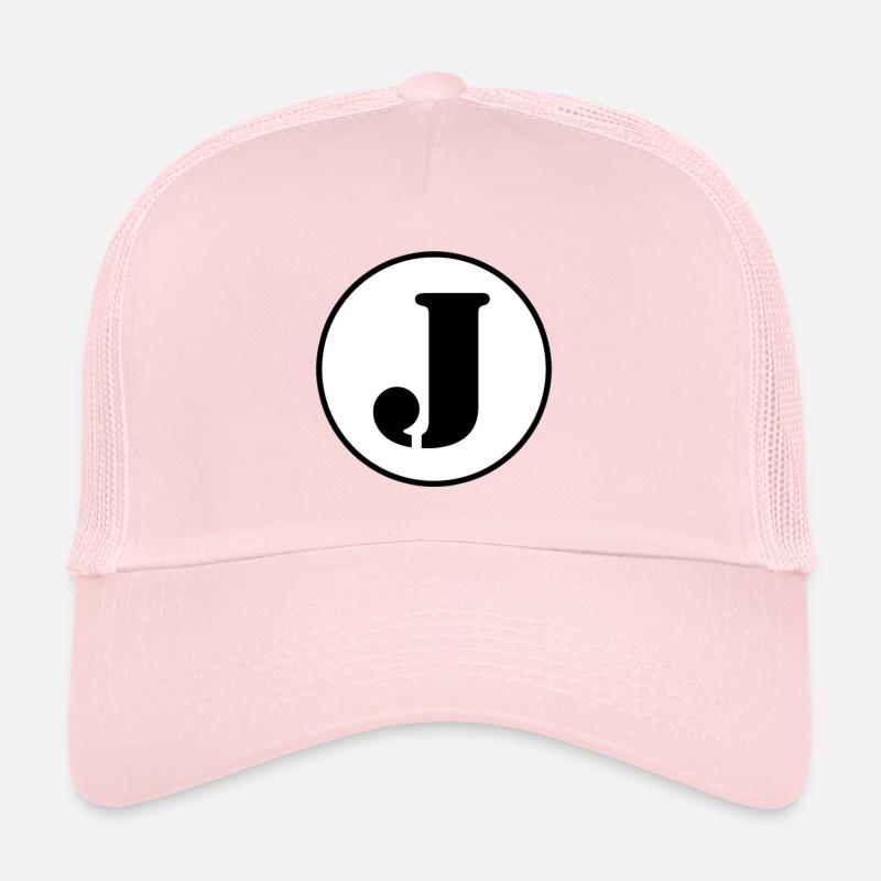 J letter alphabet last name first name gift Trucker Cap