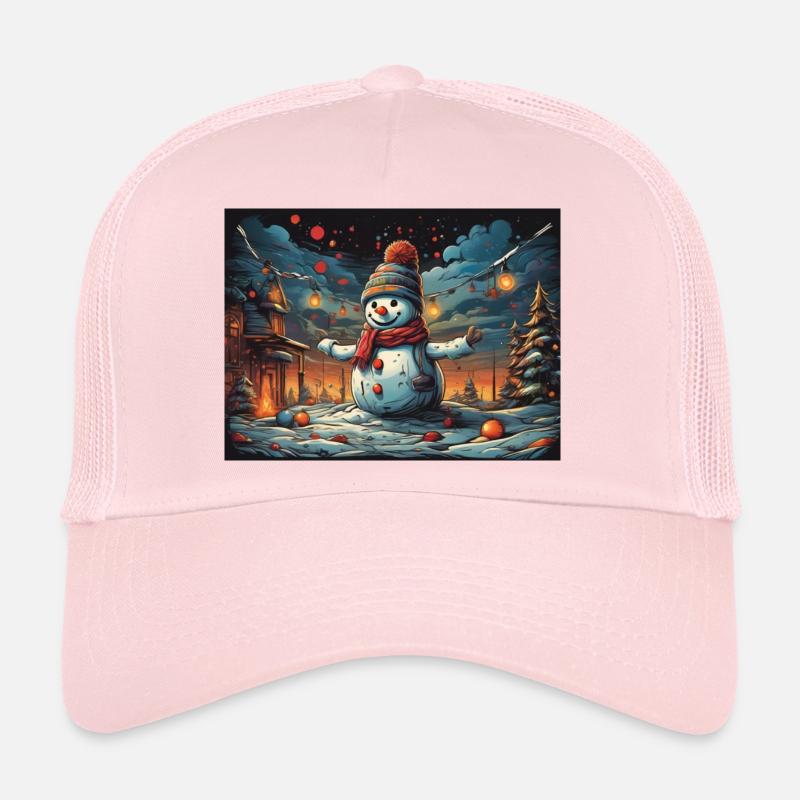 Christmas snowman - Trucker Cap - pale pink