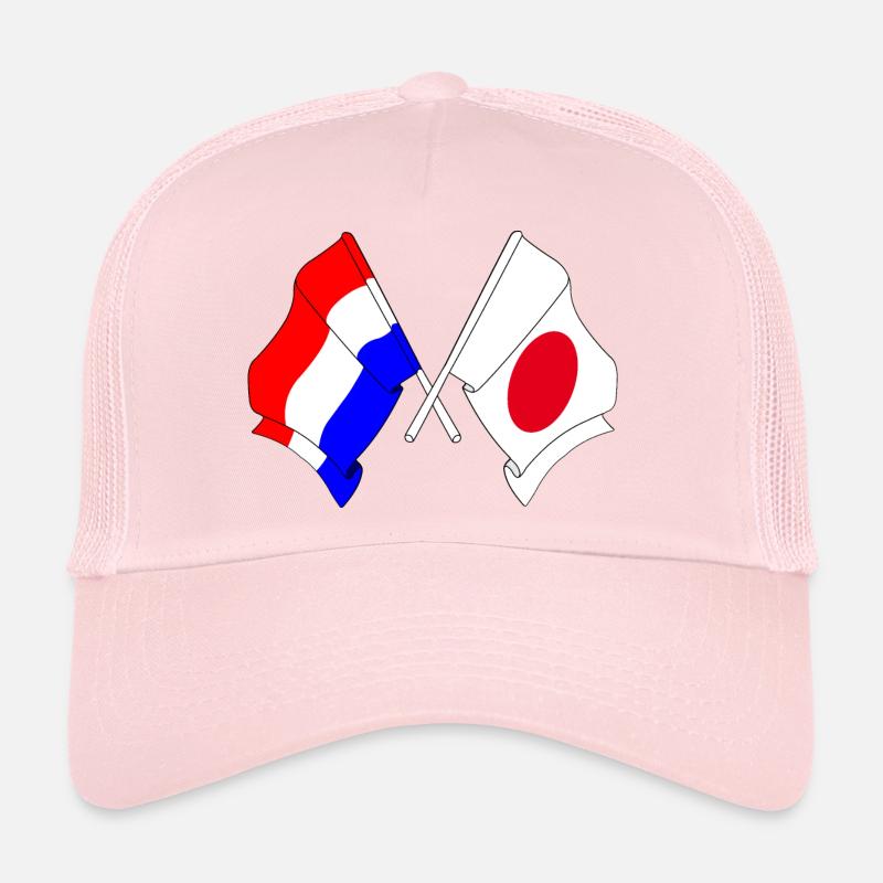Drapeau des Pays-Bas et drapeau du Japon Casquette trucker 