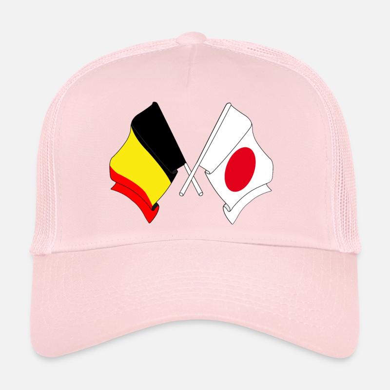 Drapeau de la Belgique, drapeau du Japon Casquette trucker 