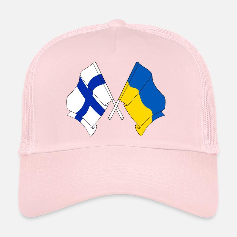 Drapeau de la Finlande et drapeau de l’Ukraine Casquette trucker 