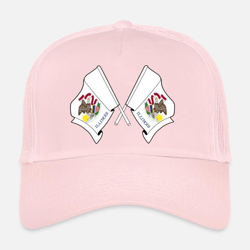 Zwei Flaggen durchquerten Illinois Trucker Cap