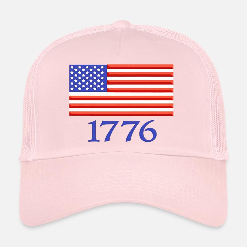 1776 American Flag Embroidered Trucker Cap