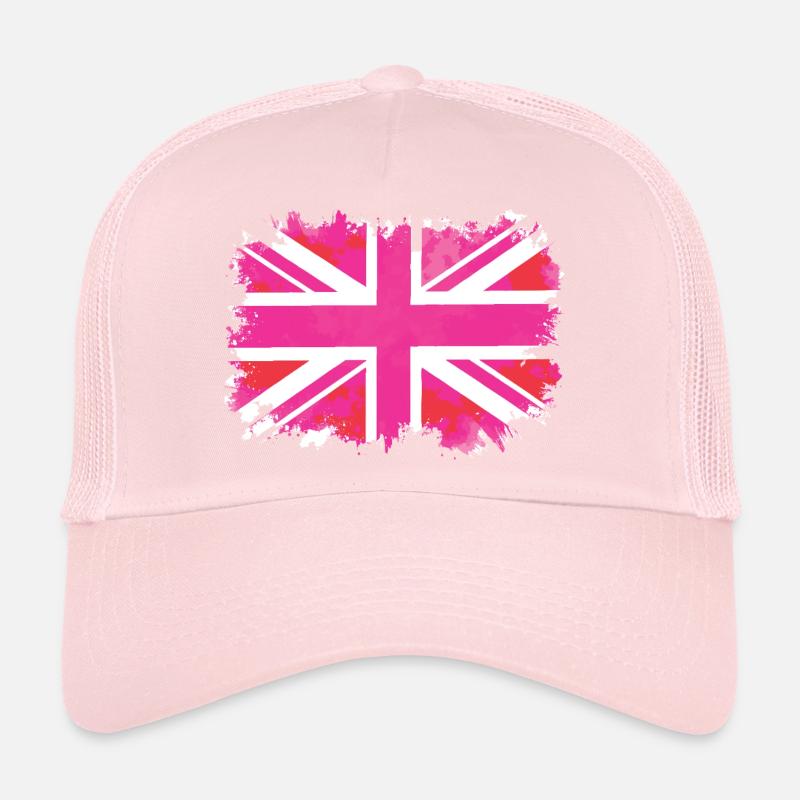 Pink Union Jack - Trucker Cap - Hellrosa