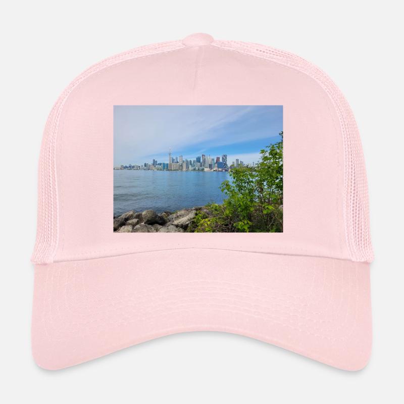 Skyline urbain lacustre et rocher vert toronto Casquette trucker 