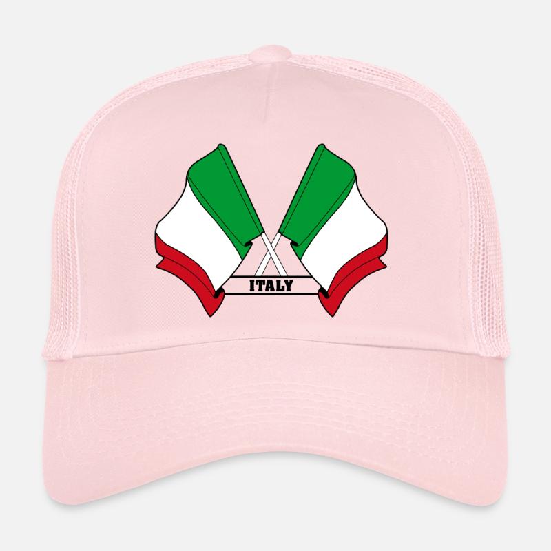 Italy Crossed Flags Trucker Cap