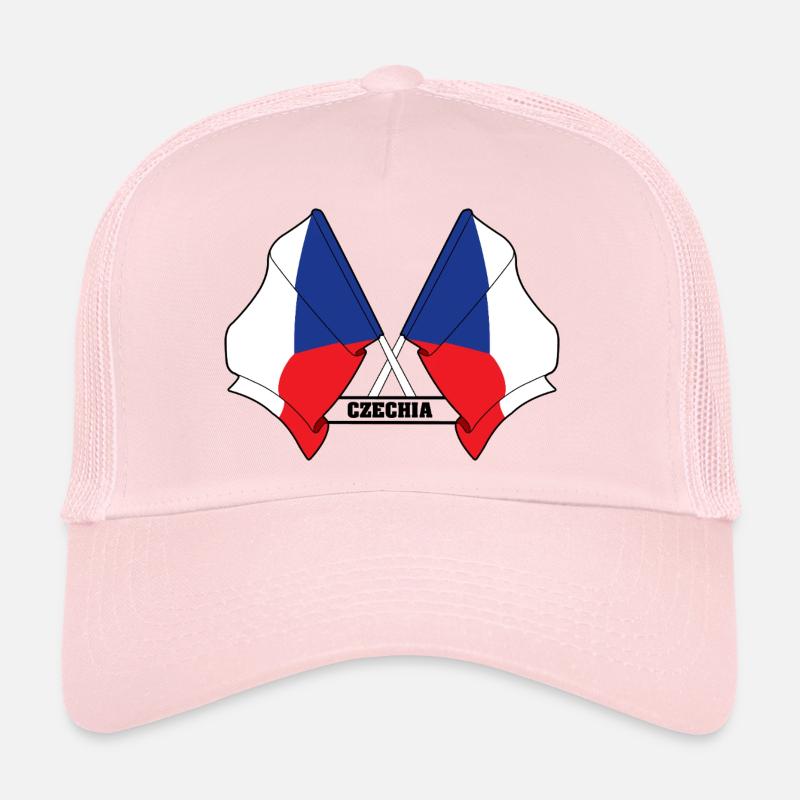 RÉPUBLIQUE TCHÈQUE – Drapeaux croisés Casquette trucker 