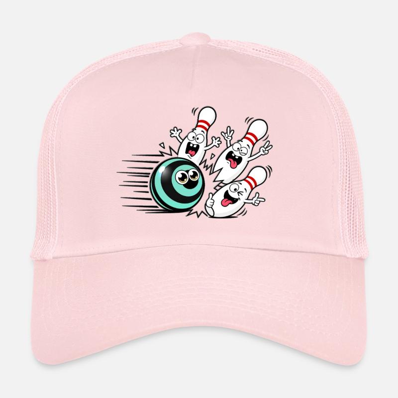 Lebendige Bowlingball mit frechen Pins Trucker Cap