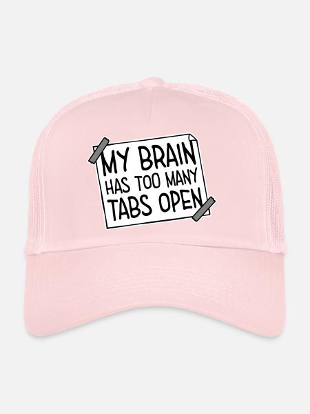 Mon cerveau a trop d’onglets ouverts Lustig Grübeln - Casquette trucker  - rose pâle - Devant