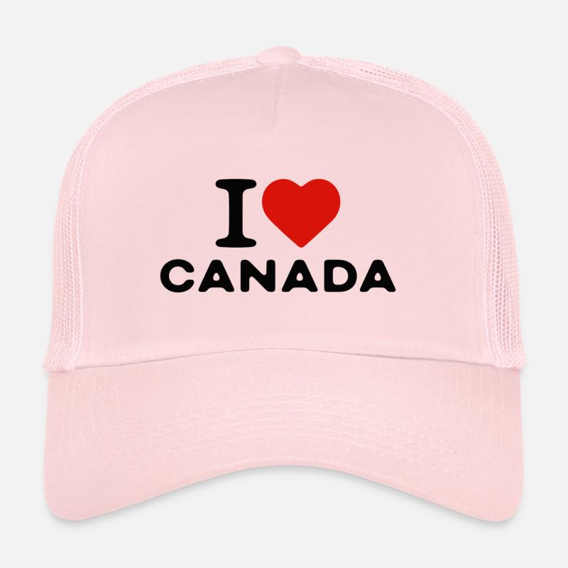 I love Canada Canada Heart Saying Trucker Cap