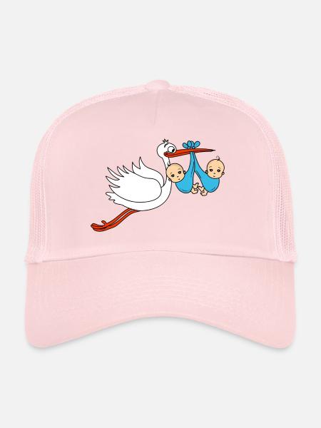 Stork Twins bébé Les bébés Jungen2 - Casquette trucker  - rose pâle - Devant