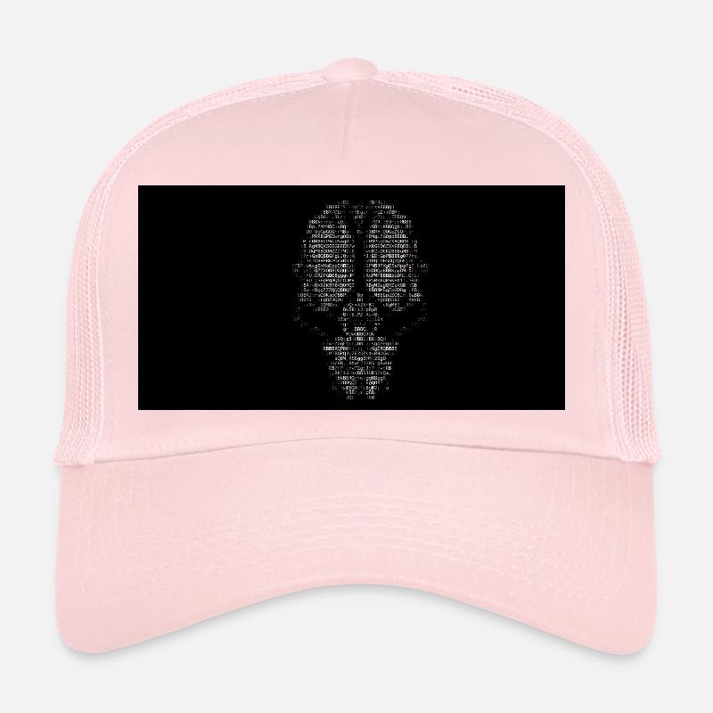Noir et blanc et un peu de couleur ascii - Casquette trucker  - rose pâle