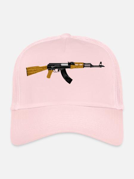 gangster gangster arme criminelle bul arme armes de poing - Casquette trucker  - rose pâle - Devant