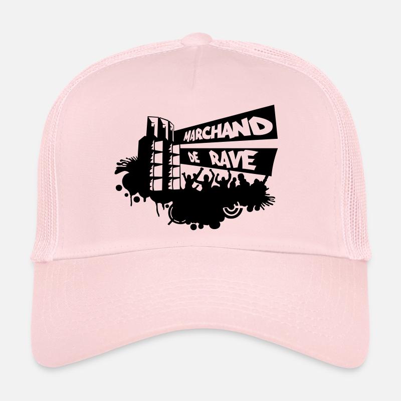 marchand de rave - Casquette trucker  - rose pâle