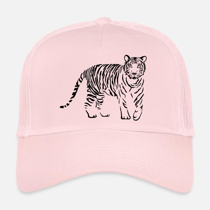 tiger katze löwe lion cougar cat zoo wild - Trucker Cap - Hellrosa