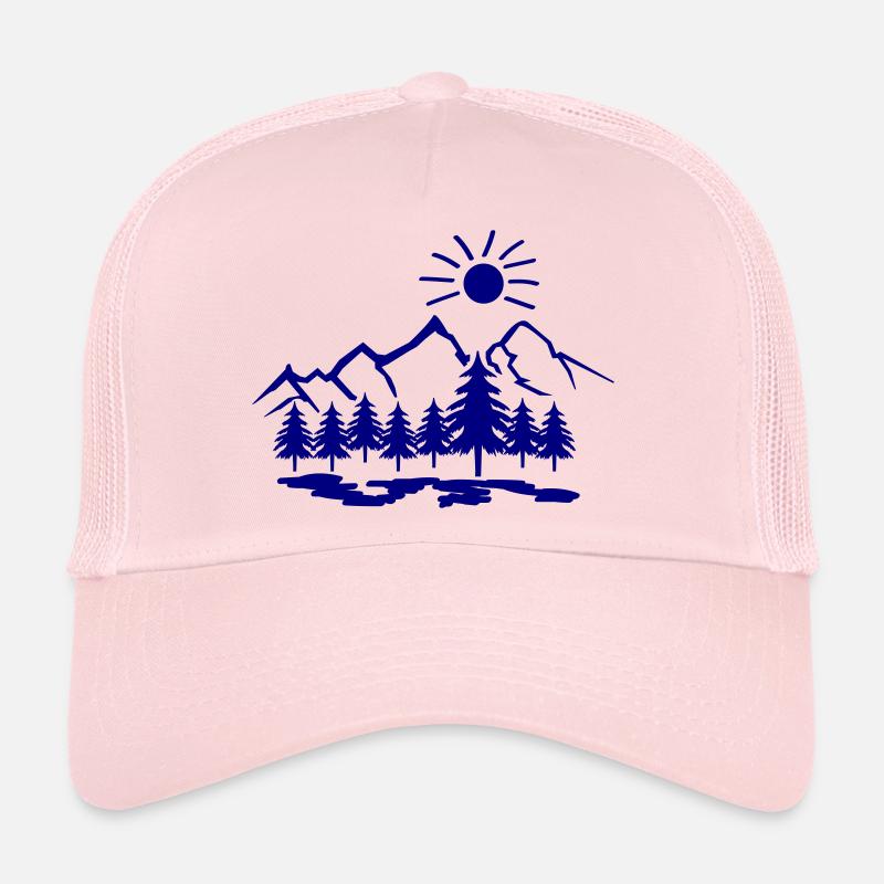 natur berge - Trucker Cap - Hellrosa