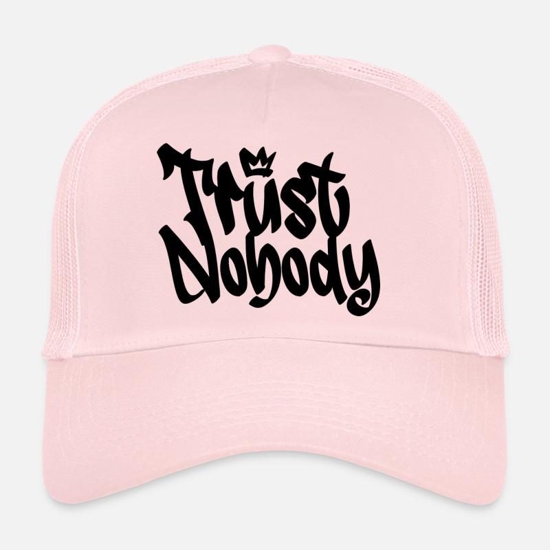 "Trust Nobody" Urban Tee - Trucker Cap - pale pink