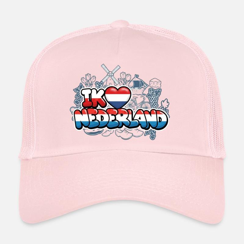 J’aime les Pays-Bas avec drapeau Casquette trucker 