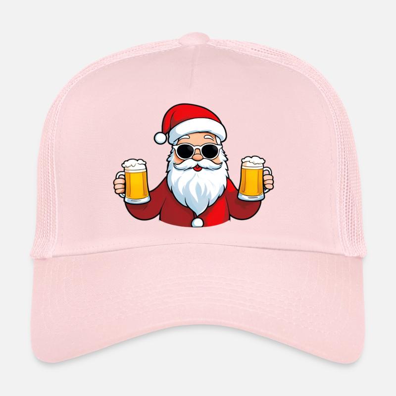 Cooler Weihnachtsmann mit Bier Trucker Cap