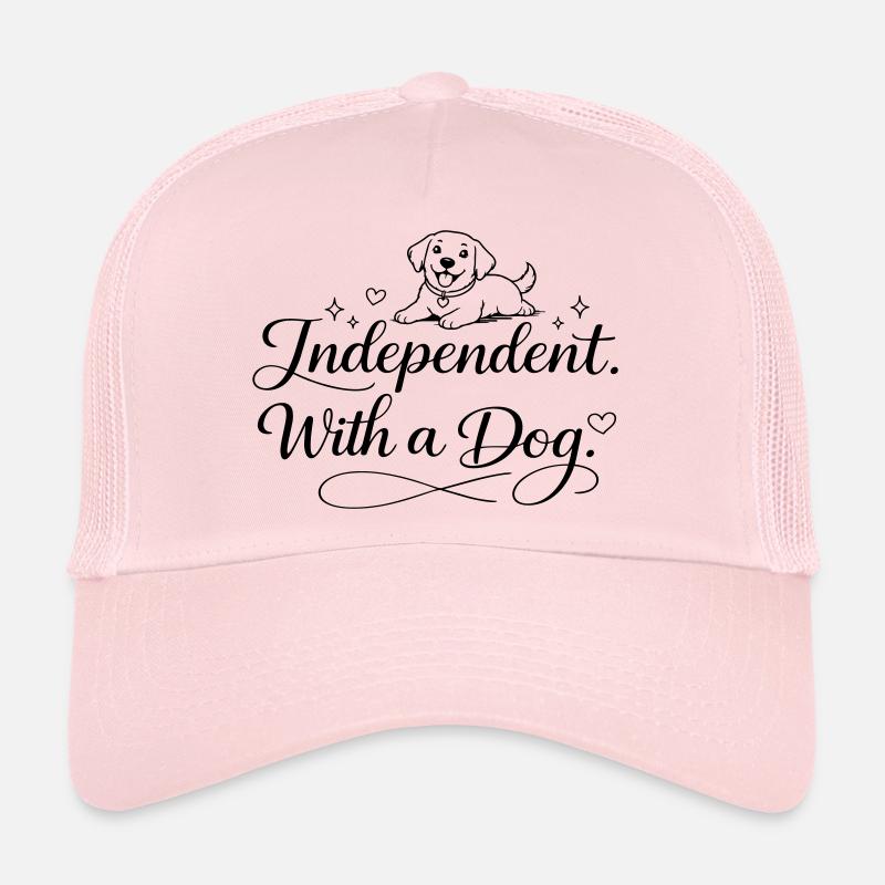 Indépendant. Avec un chien. Casquette trucker 