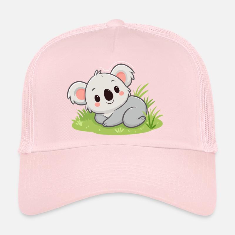 Koala câlin dans l'herbe Casquette trucker 