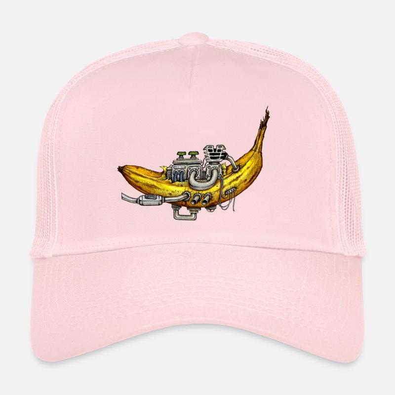 Banane avec la technique du moteur rencontre le fruit - Casquette trucker  - rose pâle