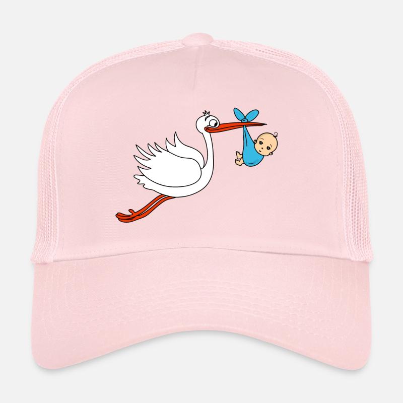 Storch Baby Junge Babies Schwanger - Trucker Cap - Hellrosa