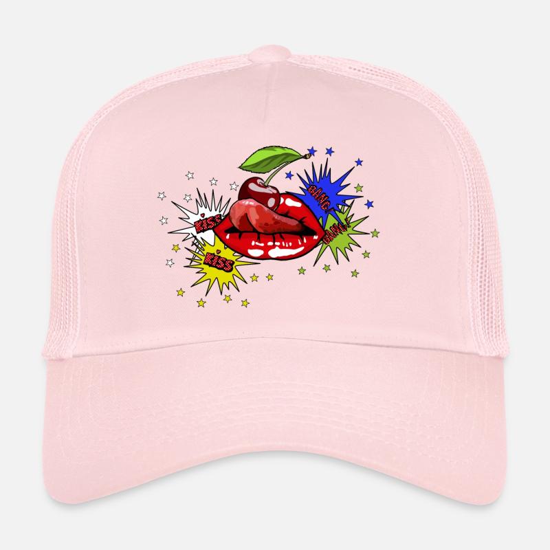 Baiser! Bang! bouche cerise Casquette trucker 