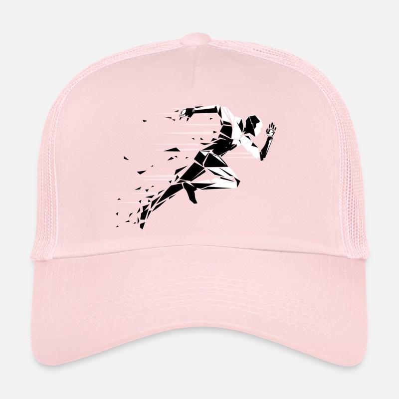 running man black and white - Trucker Cap - pale pink