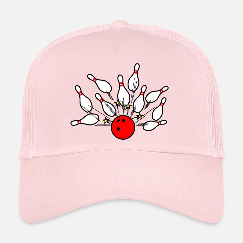 Bowling Strike Roter Ball Trucker Cap