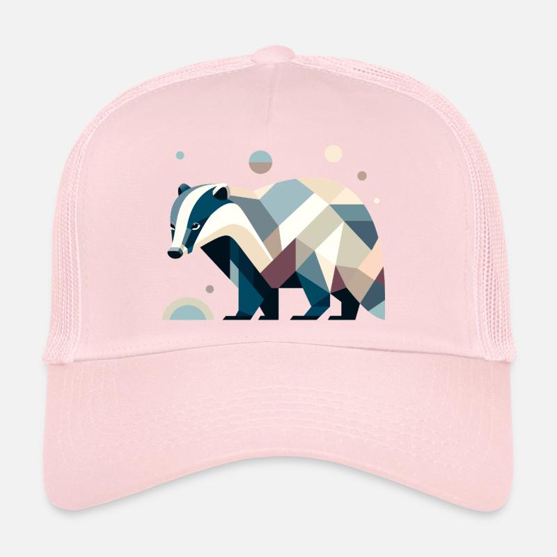 Geometrischer Dachs Trucker Cap