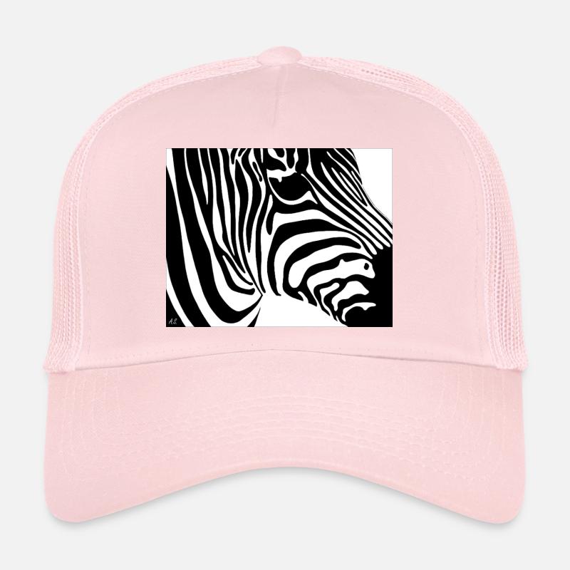 Zebraprint: Kontraststreifen - Trucker Cap - Hellrosa