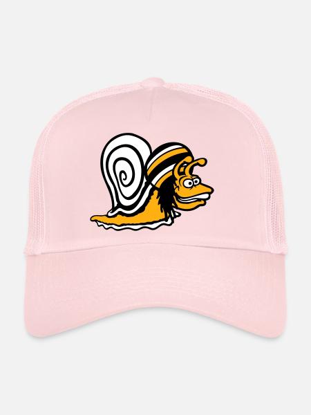 escargot reggae musique rasta cheveux chapeau Jamaïque - Casquette trucker  - rose pâle - Devant
