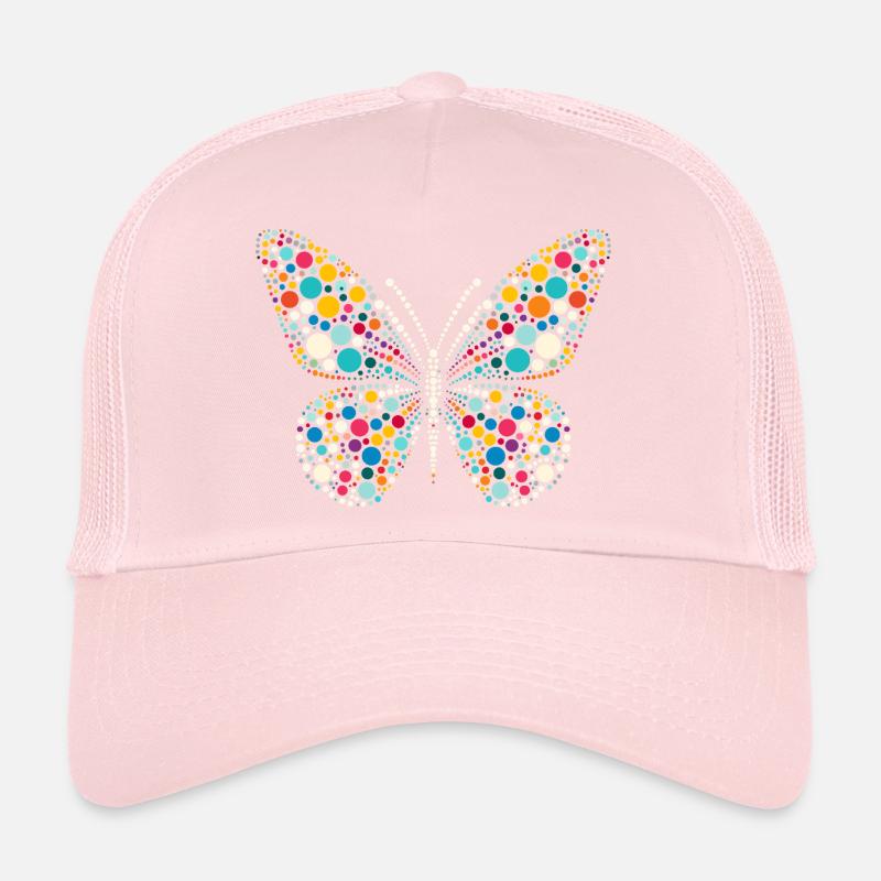 Papillon mosaïque à pois tachetés Casquette trucker 